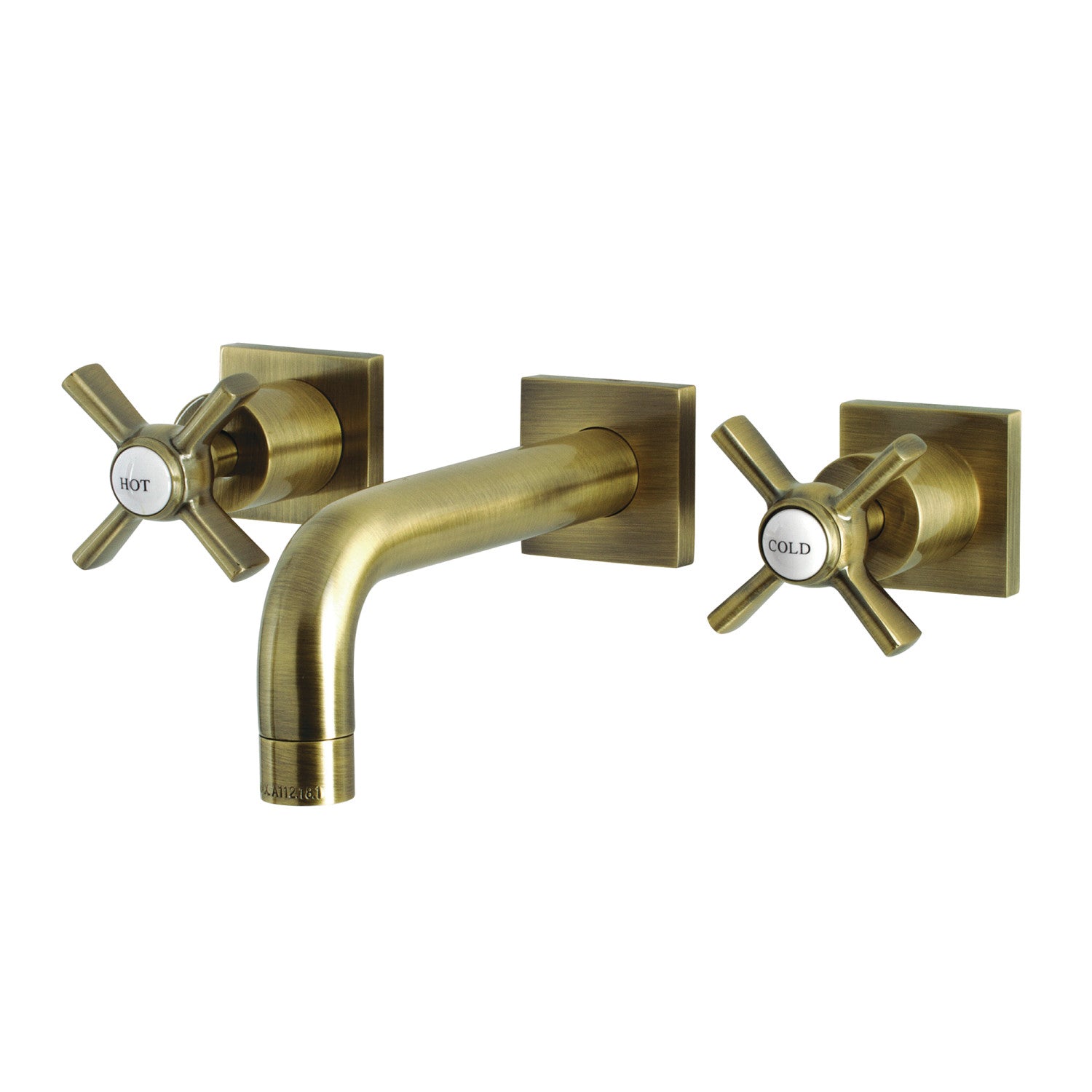 Kingston Sona KS6123ZX - Millennium Double-Handle 3-Hole Wall Mount Bathroom Faucet, Antique Brass — image 1